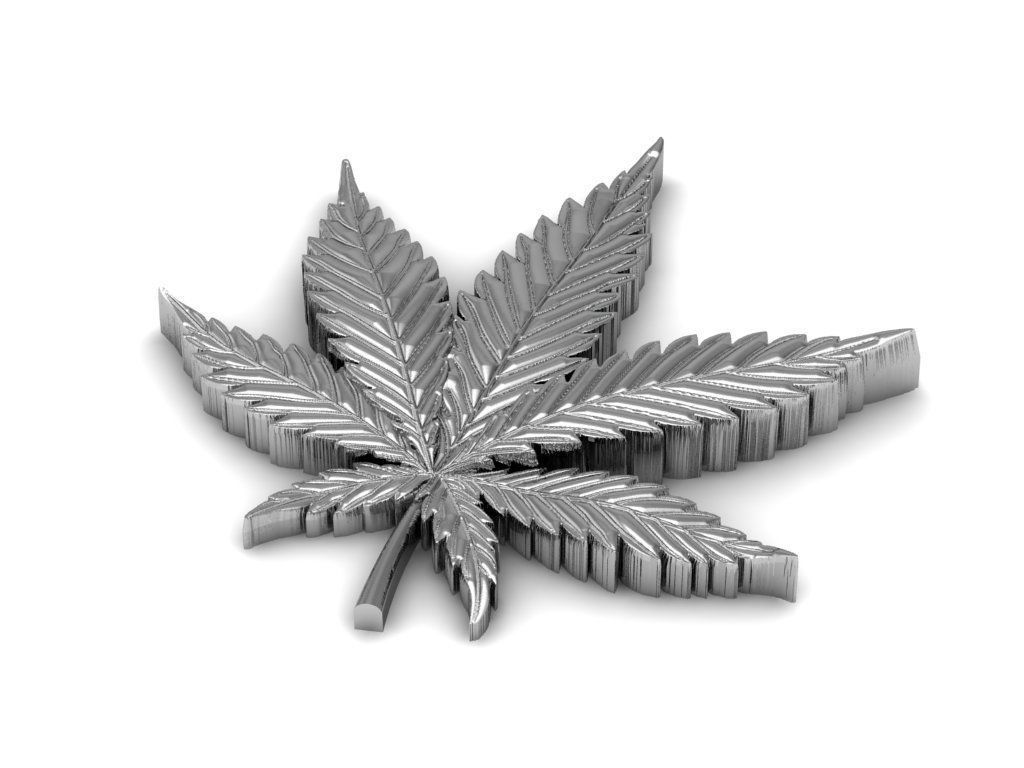 3D printable model marijuana leaf 3D print model_1