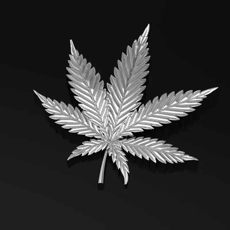 3D printable model marijuana leaf 3D print model_0