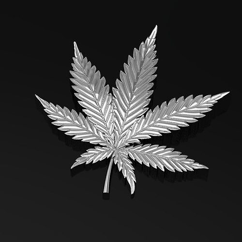 3D printable model marijuana leaf 3D print model