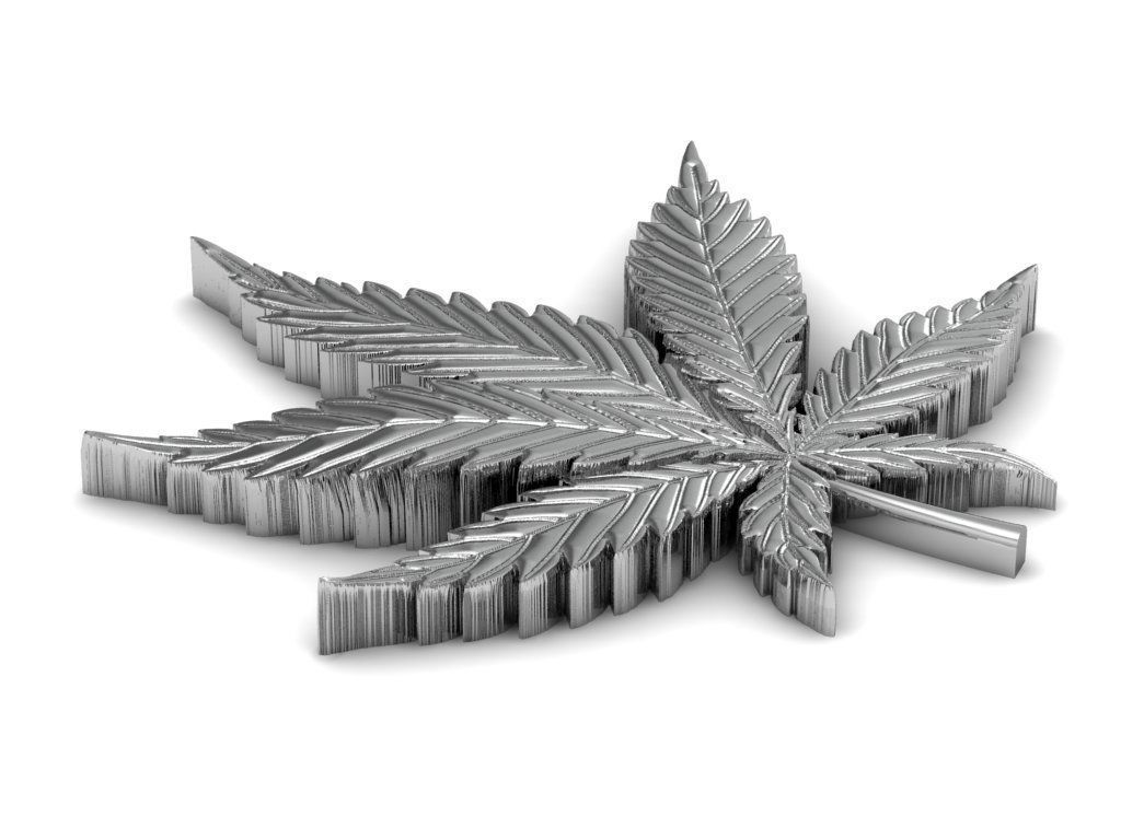 3D printable model marijuana leaf 3D print model_2