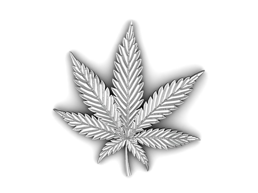 3D printable model marijuana leaf 3D print model_3