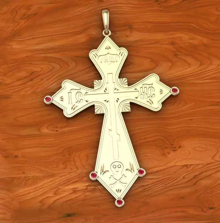 3D printable model sterling silver orthodox cross pendant wit... 3D print model