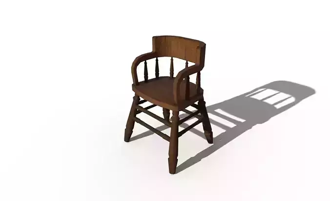 Wooden  chair Low-poly 3D model