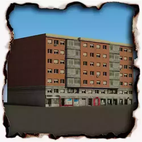 Building apartment in city Low-poly 3D model