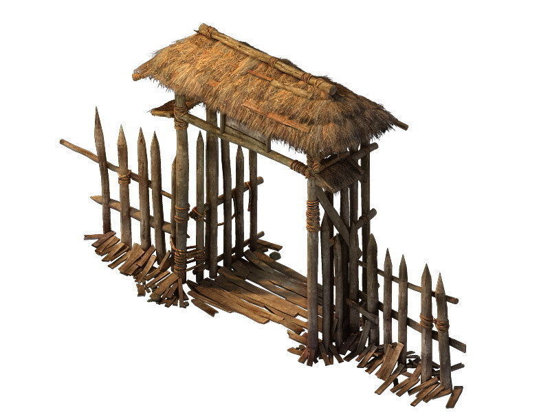 Desert Gobi - cottage side door 3D model_2