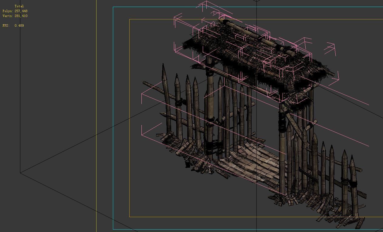 Desert Gobi - cottage side door 3D model_1