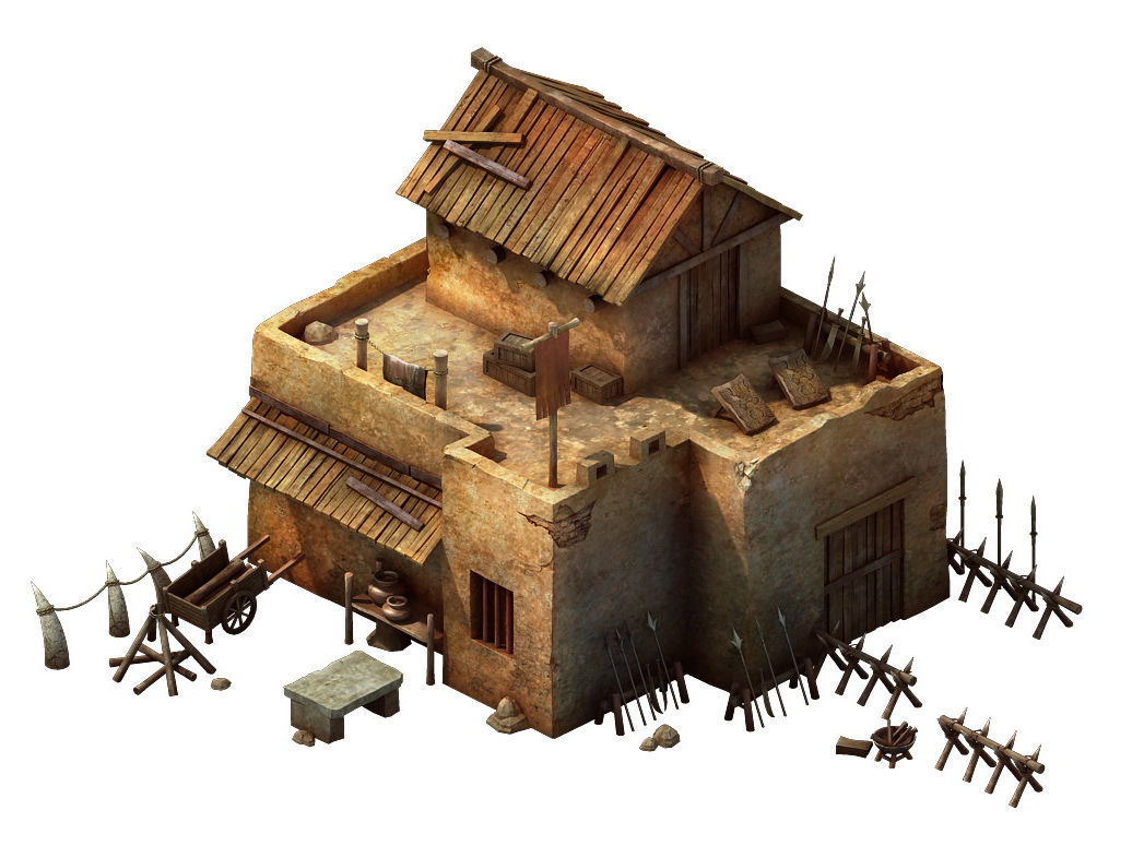 Desert Gobi - cottage weapons room 3D model_2