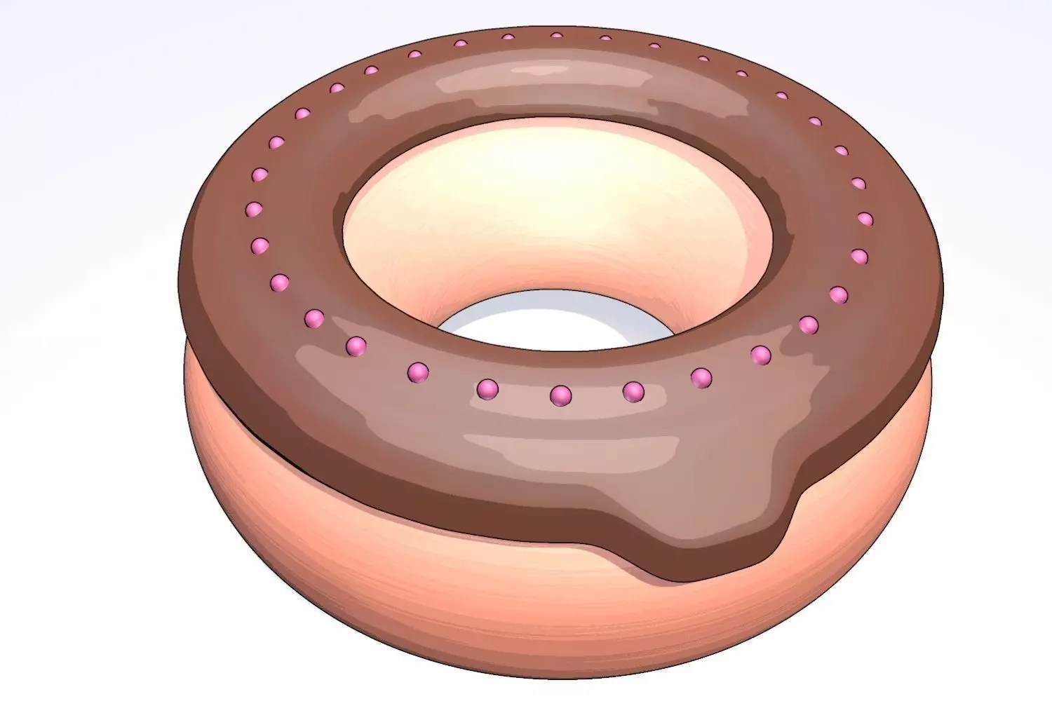 Tasty Donut Low-poly 3D model_0