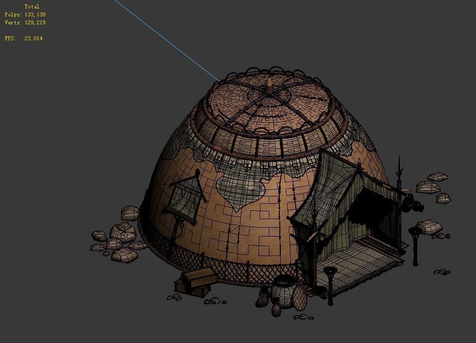 Desert Gobi - Dome Tent 02 3D model_1