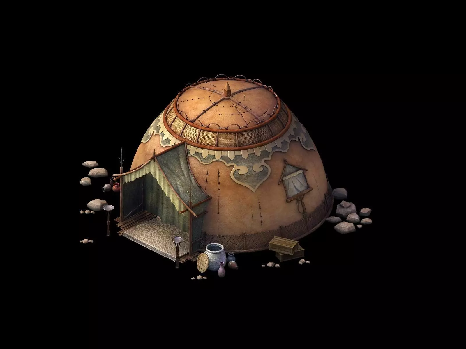 Desert Gobi - Dome Tent 02 3D model_0