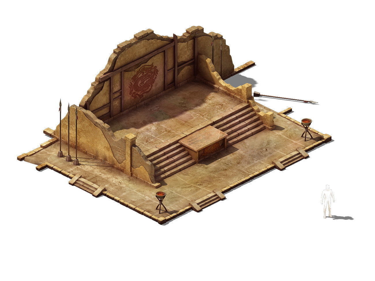 Desert Gobi - the podium 3D model_2