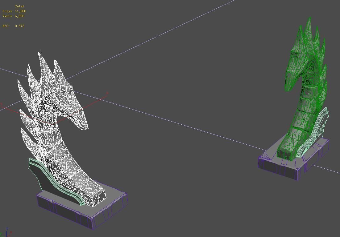 Desert - stone dragon guardian beast 02 3D model_2