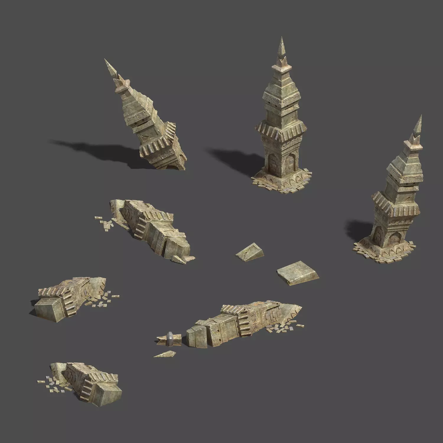 Desert - Leaning Tower remains 3D model