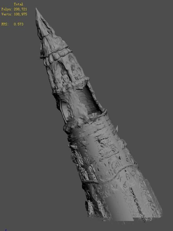 Desert - remains stone pagoda 3D model_1