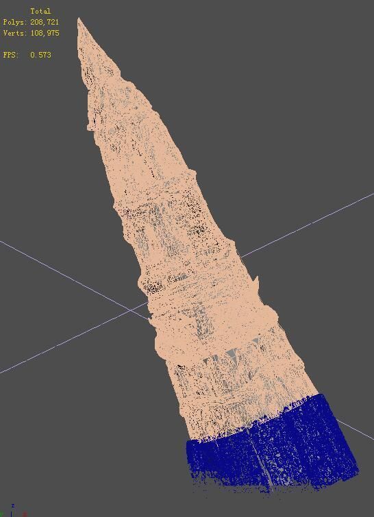 Desert - remains stone pagoda 3D model_2