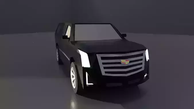 Cadilac Escalade suv low poly 3D model Low-poly 3D model