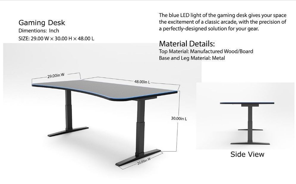Gaming Desk 3D model_3
