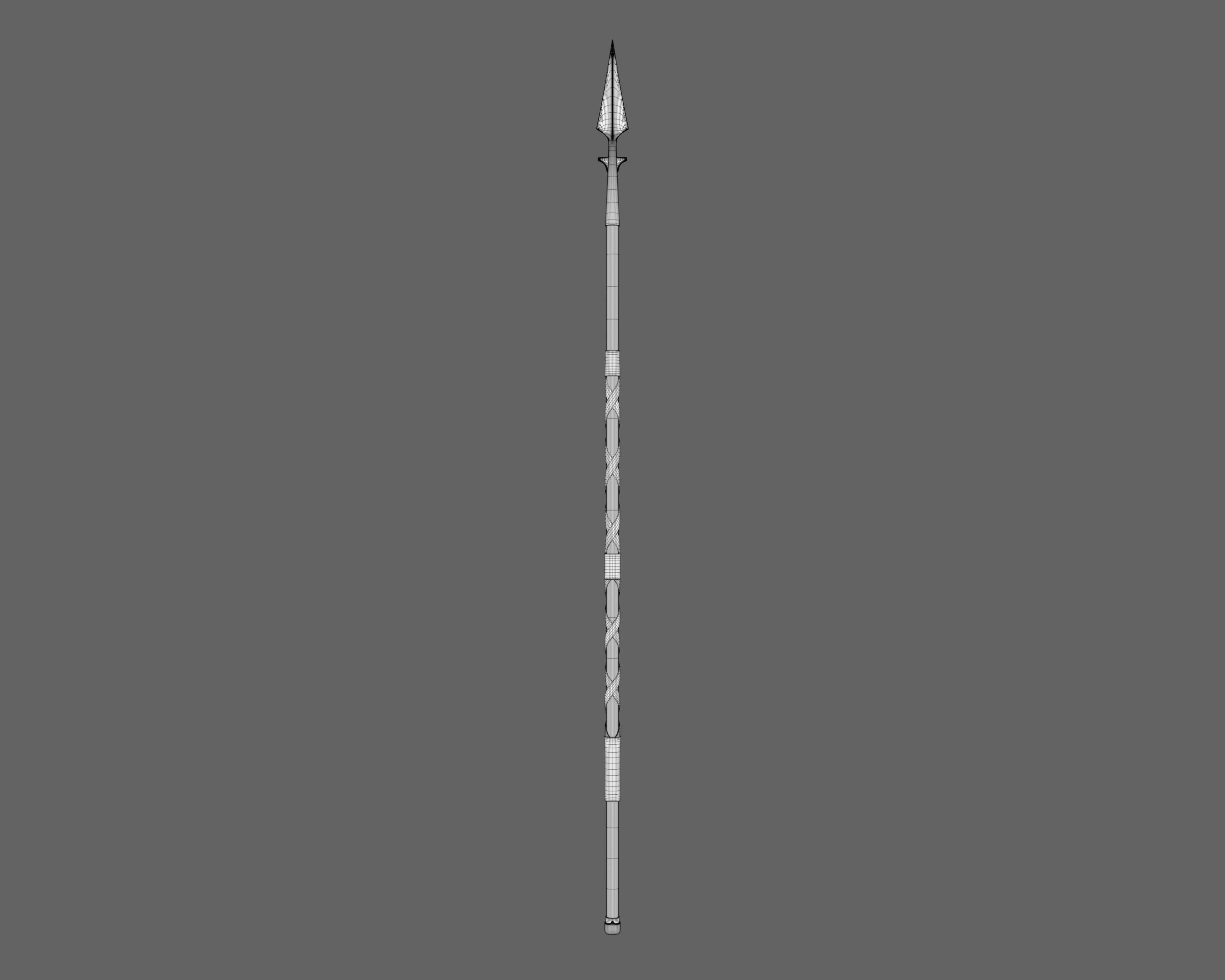 Ancient Viking Spear Low-poly 3D model_7