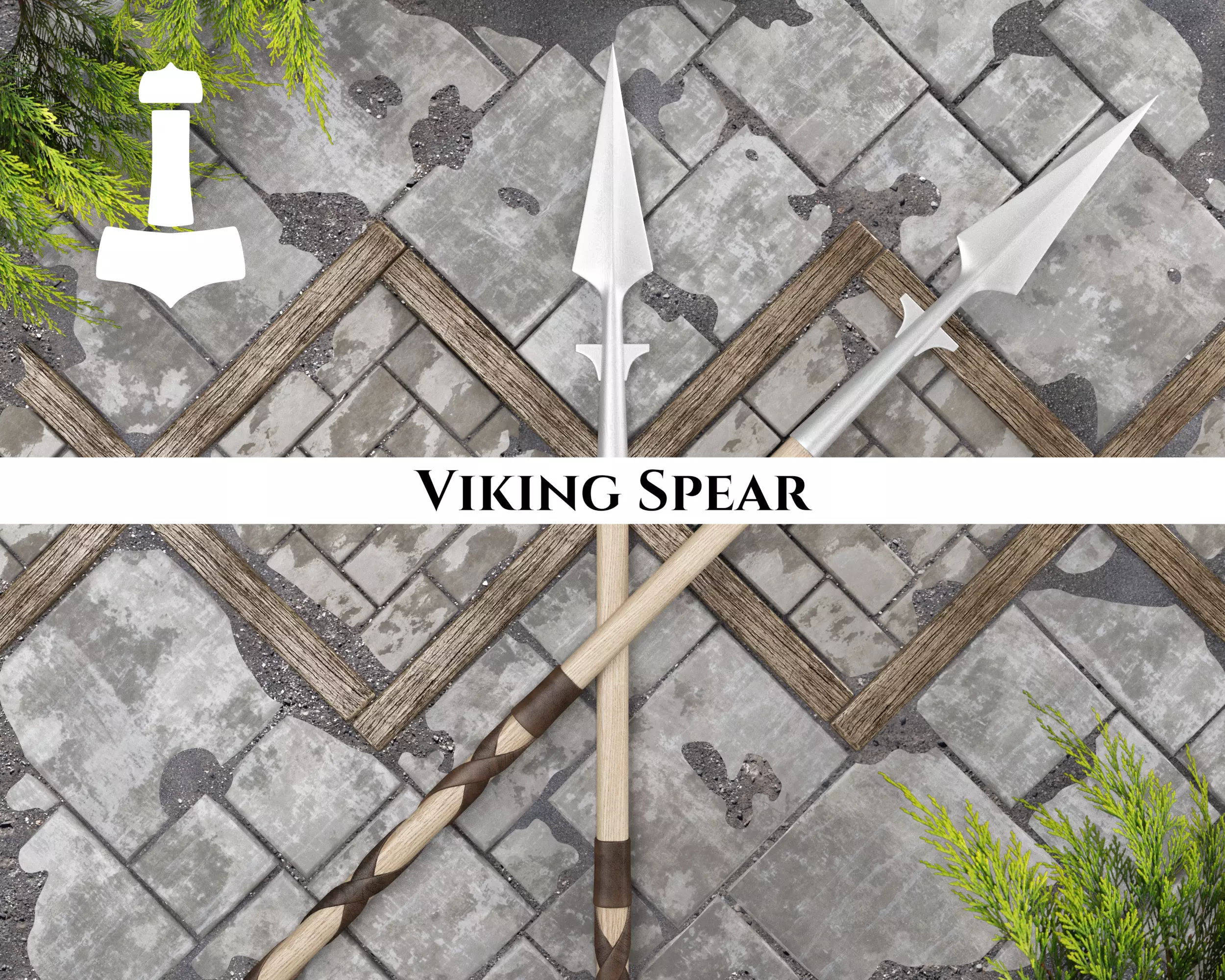 Ancient Viking Spear Low-poly 3D model_0