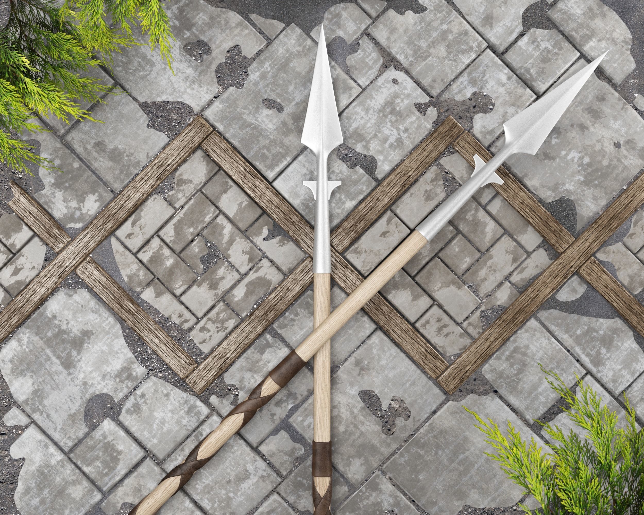 Ancient Viking Spear Low-poly 3D model_18