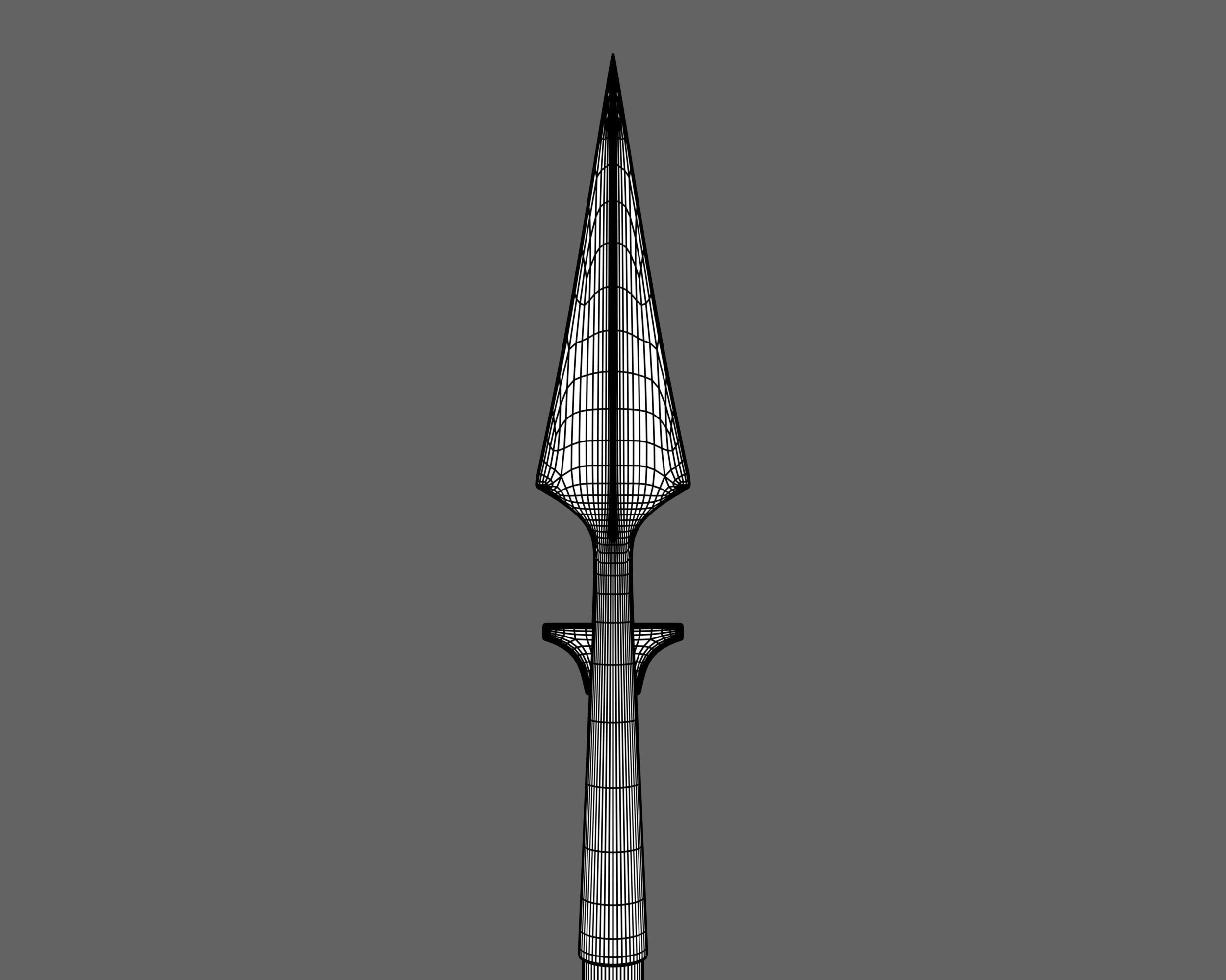 Ancient Viking Spear Low-poly 3D model_10