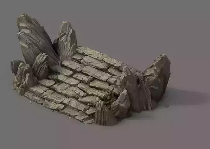 Mountain - terrain stone staircase 01