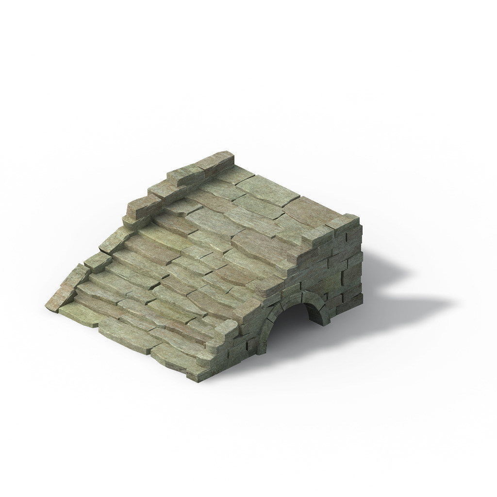 Mountain - terrain stone staircase 03 3D model_3
