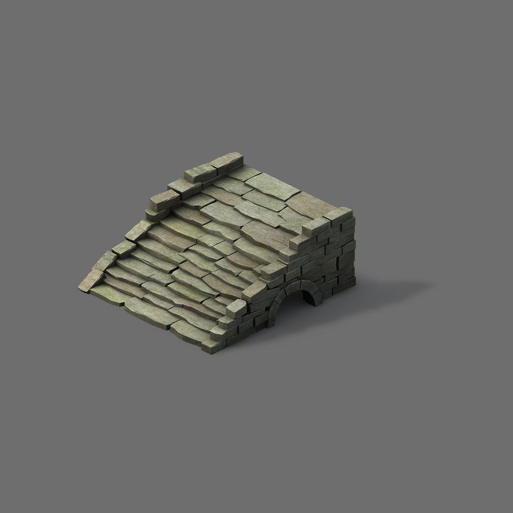 Mountain - terrain stone staircase 03 3D model_1
