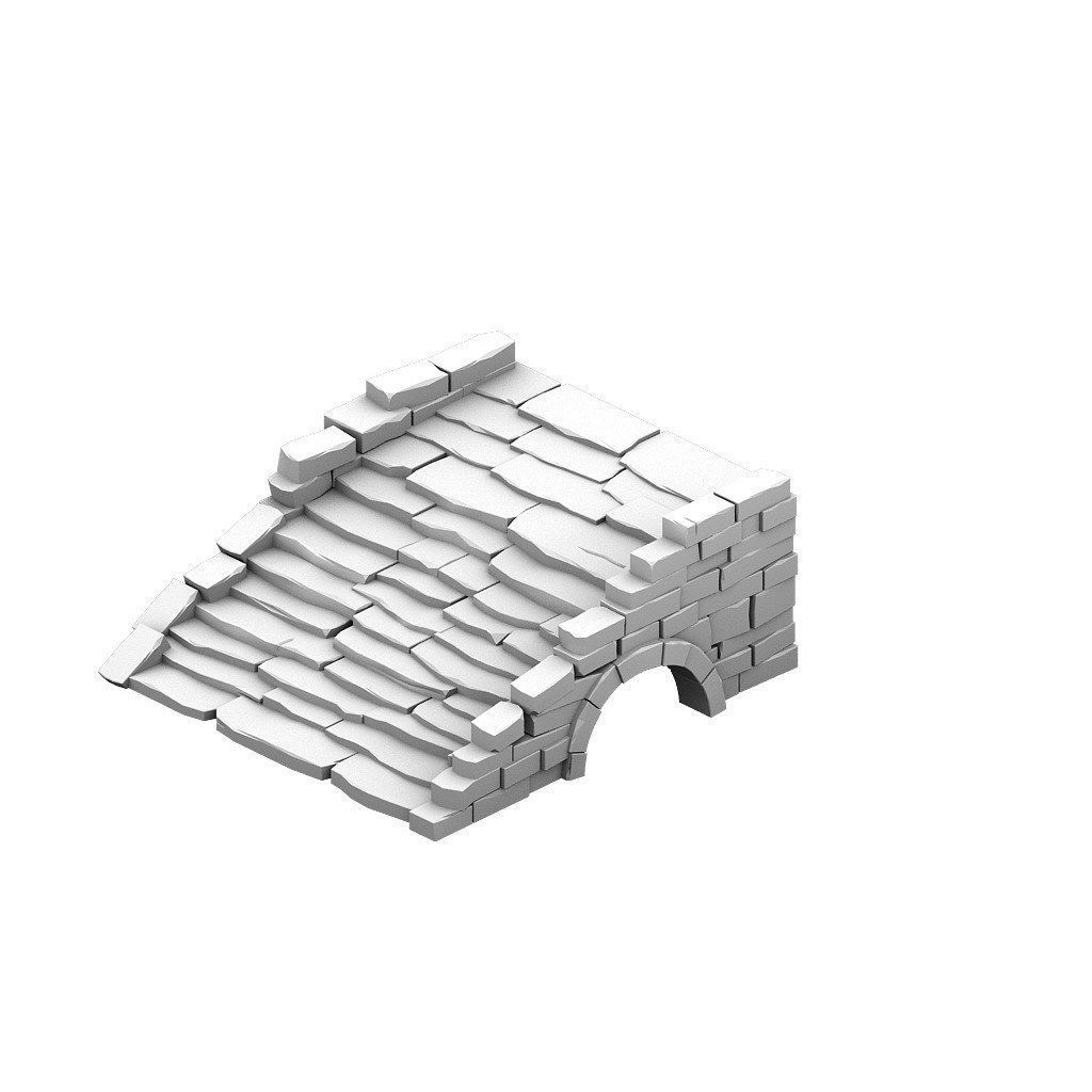 Mountain - terrain stone staircase 03 3D model_2