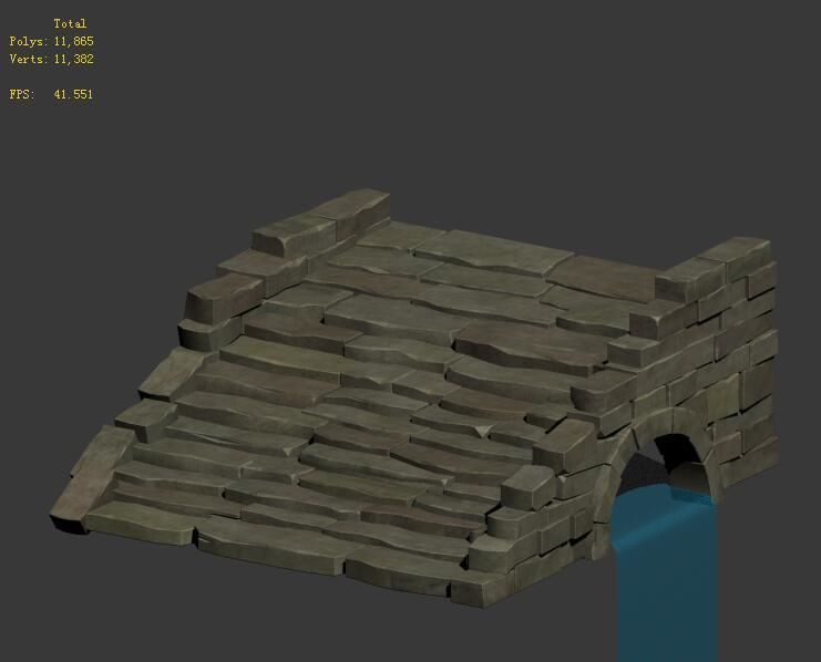 Mountain - terrain stone staircase 03 3D model_4