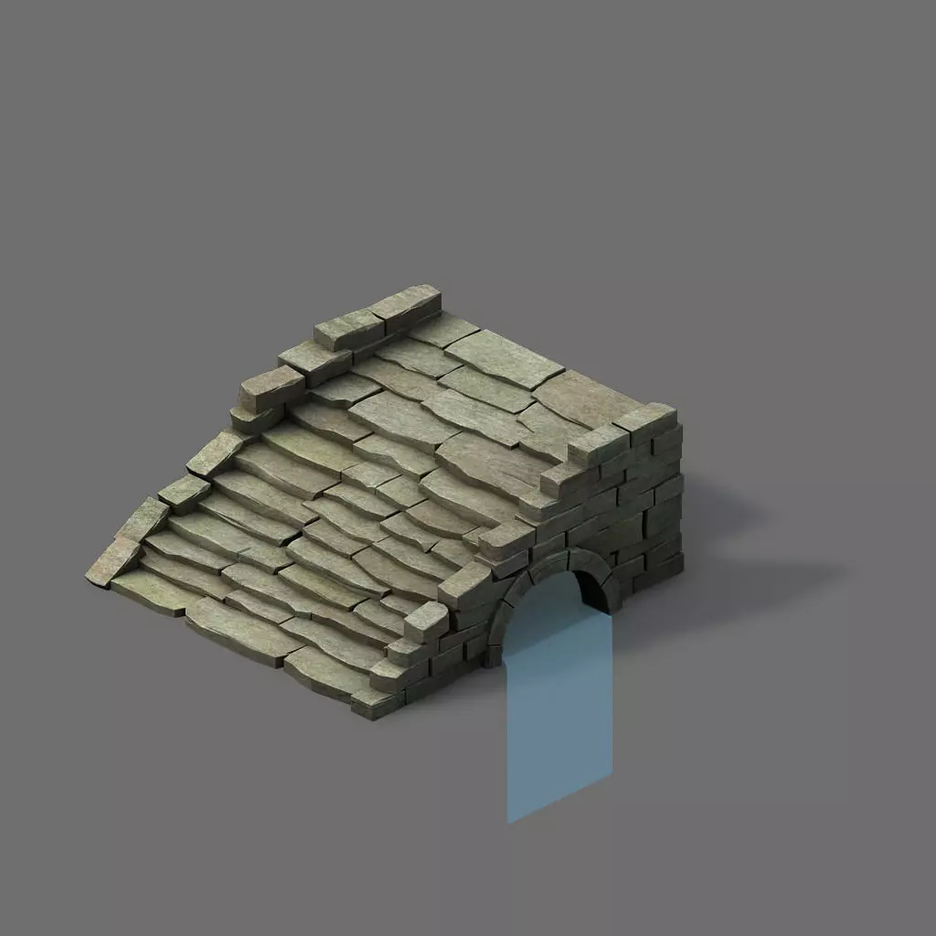 Mountain - terrain stone staircase 03 3D model_0
