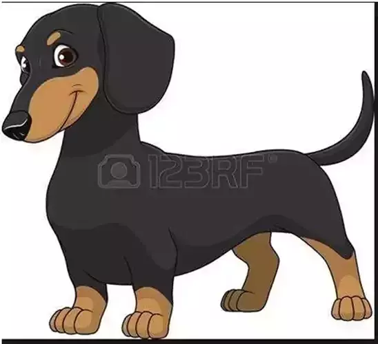 3D printable model silver dachshund