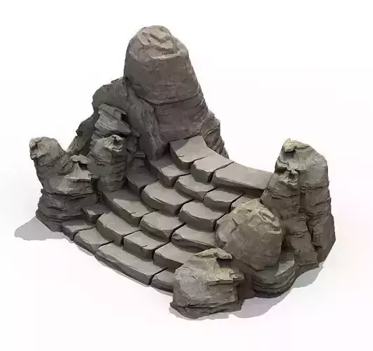 Mountain - terrain stone staircase 05