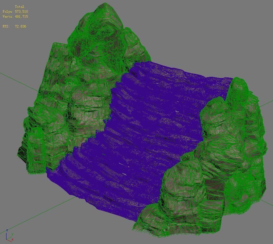 Mountain - terrain stone stairs 06 3D model_2