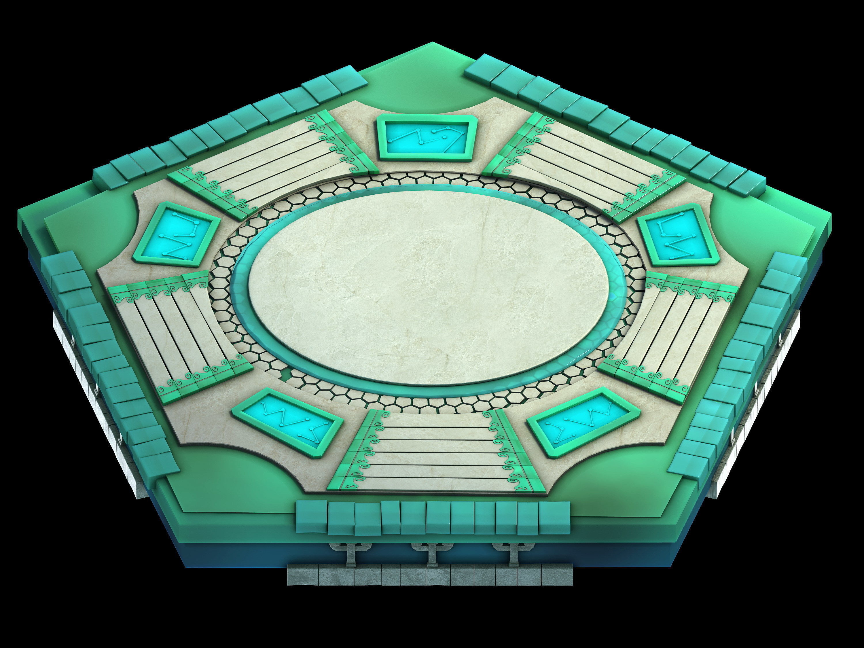 Game model - Ascension stage flying point 3D model_11