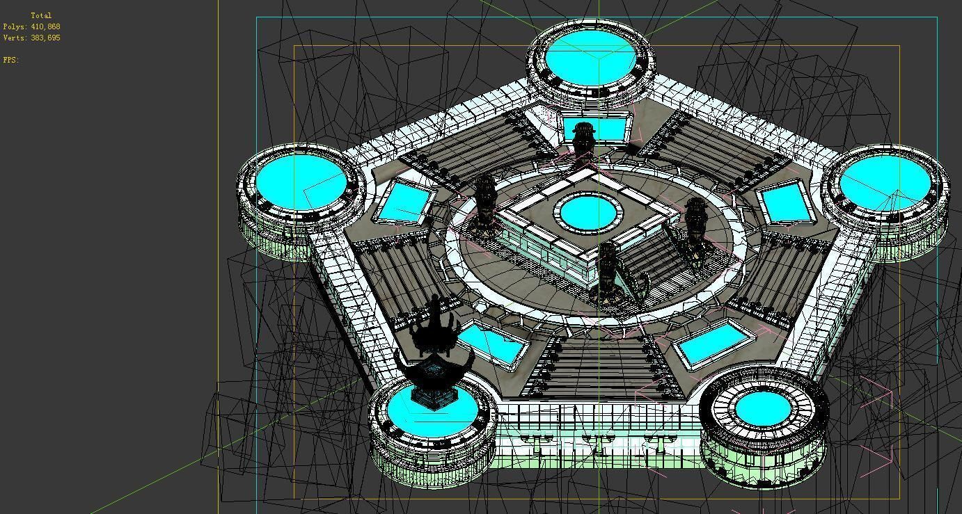 Game model - Ascension stage flying point 3D model_2