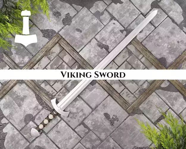 Ancient Viking Sword Low-poly 3D model