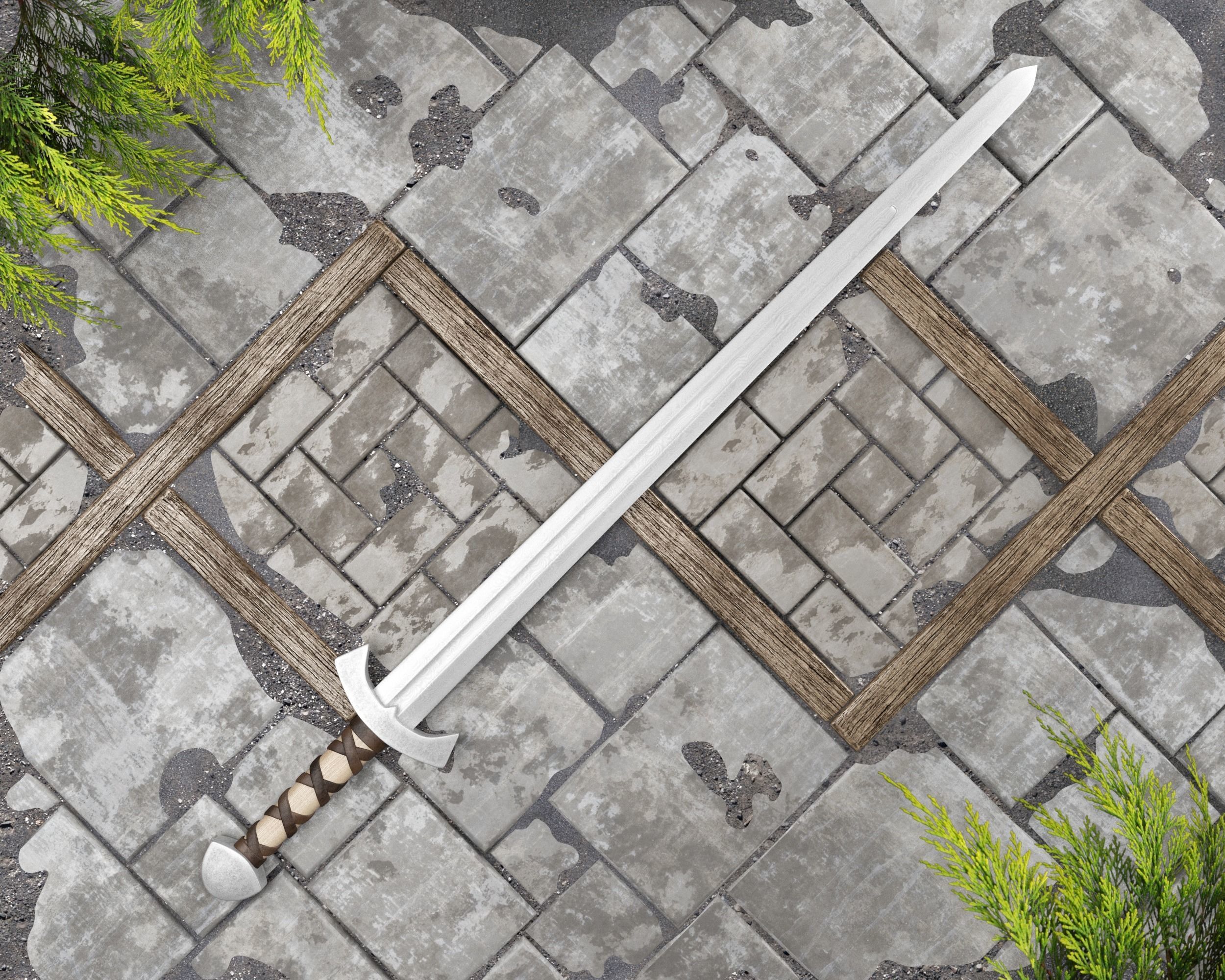 Ancient Viking Sword Low-poly 3D model_18