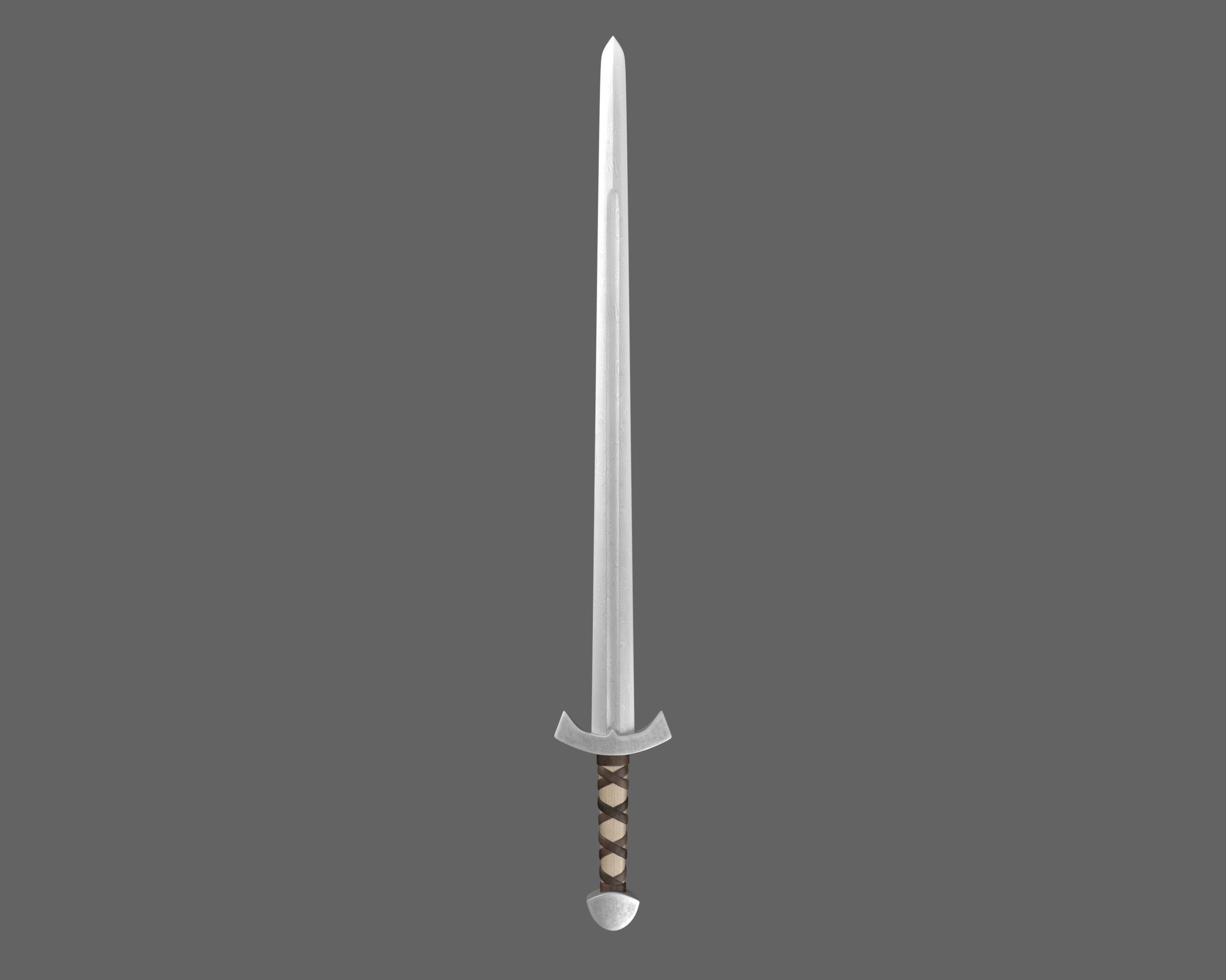 Ancient Viking Sword Low-poly 3D model_5