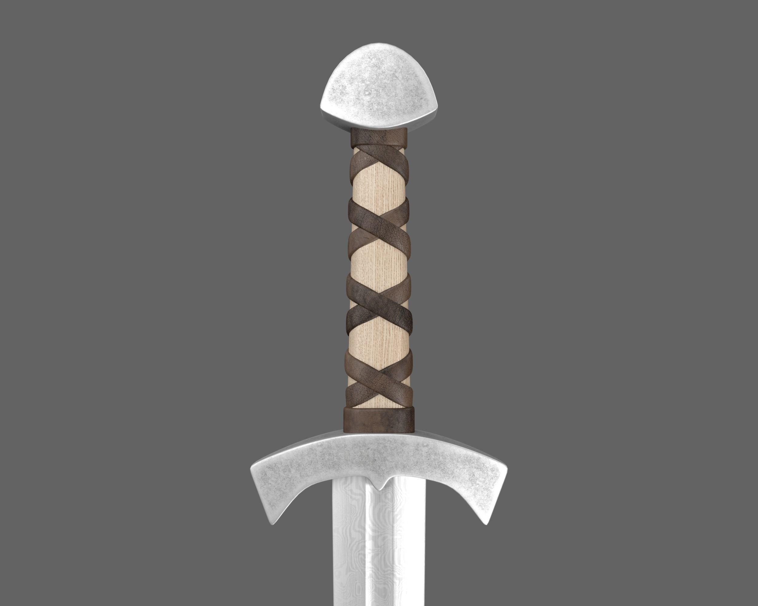 Ancient Viking Sword Low-poly 3D model_11