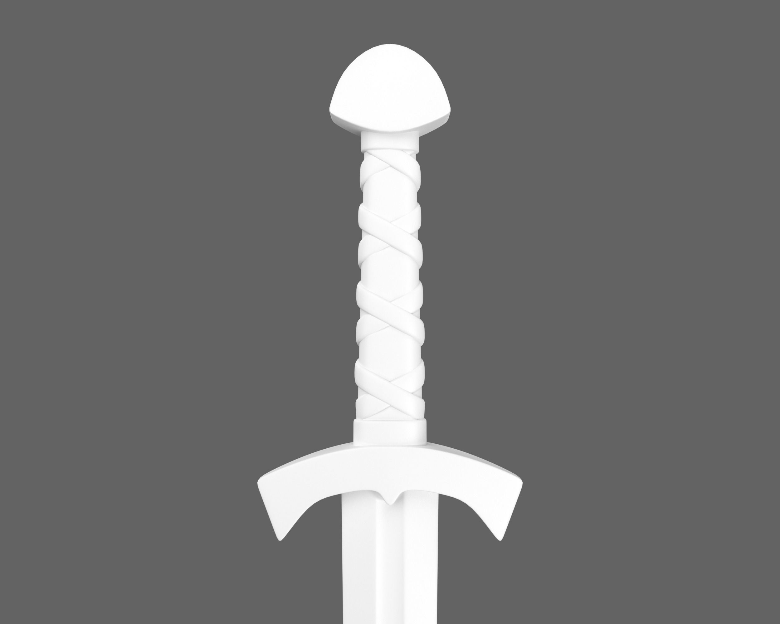 Ancient Viking Sword Low-poly 3D model_12