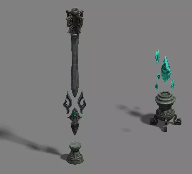Stone 1 sword 3D model_0