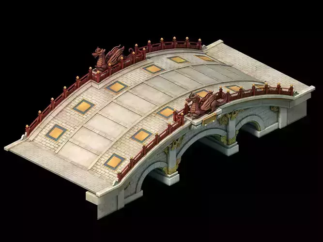 me model - stone arch bridge - white jade bridge