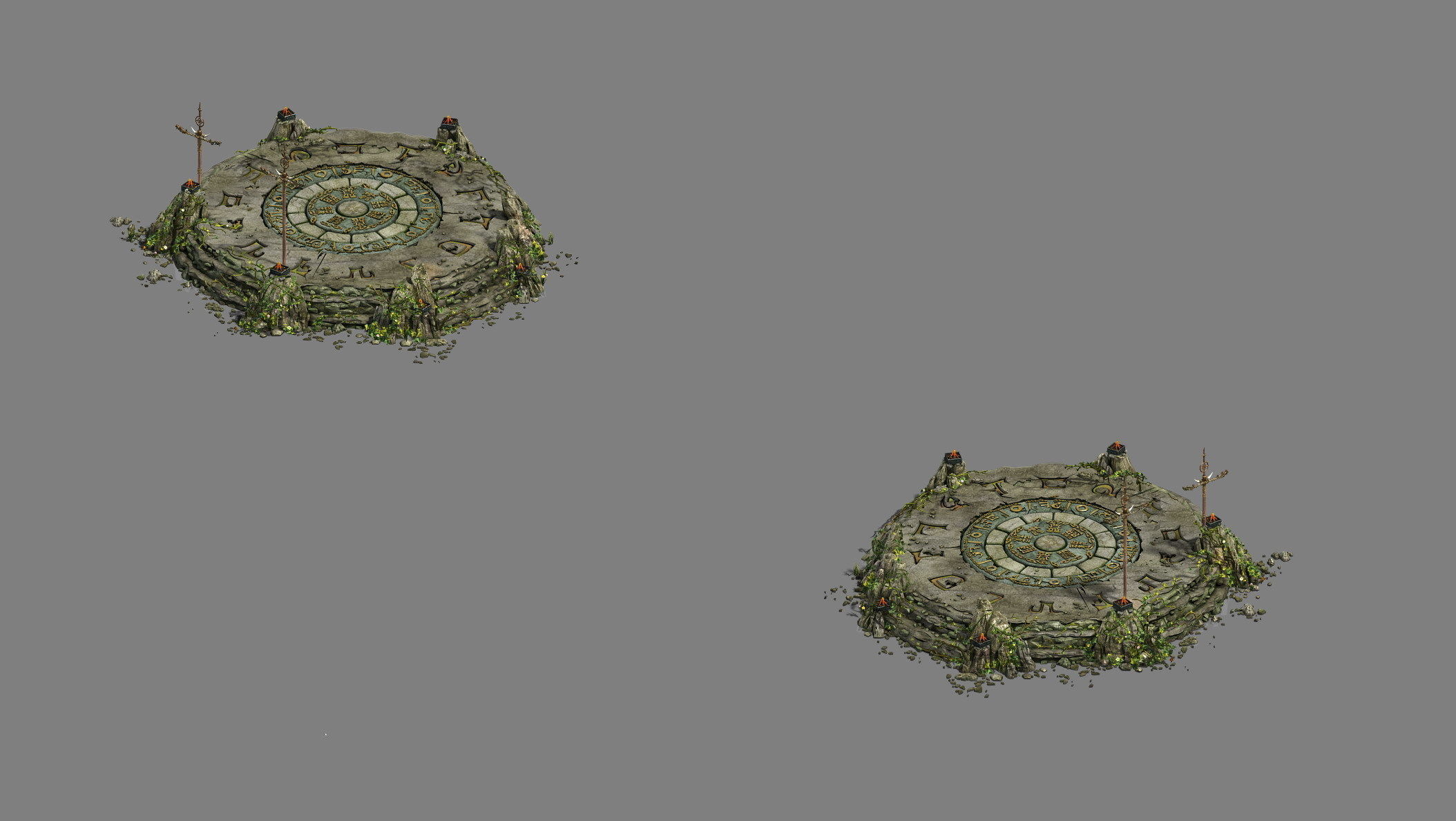 Stone - round altar 3D model_2