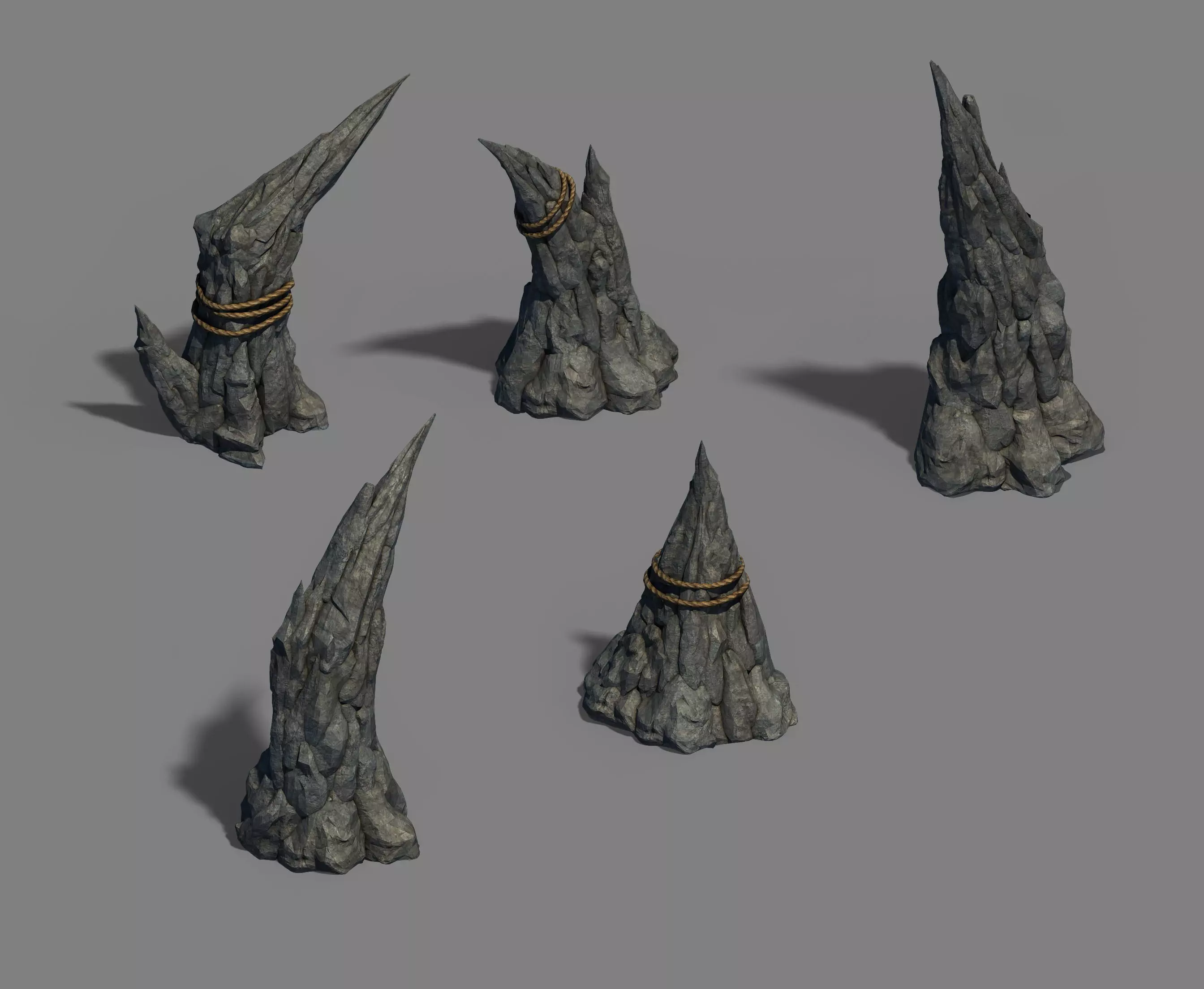 Stone pillar - stone teeth 3D model_0