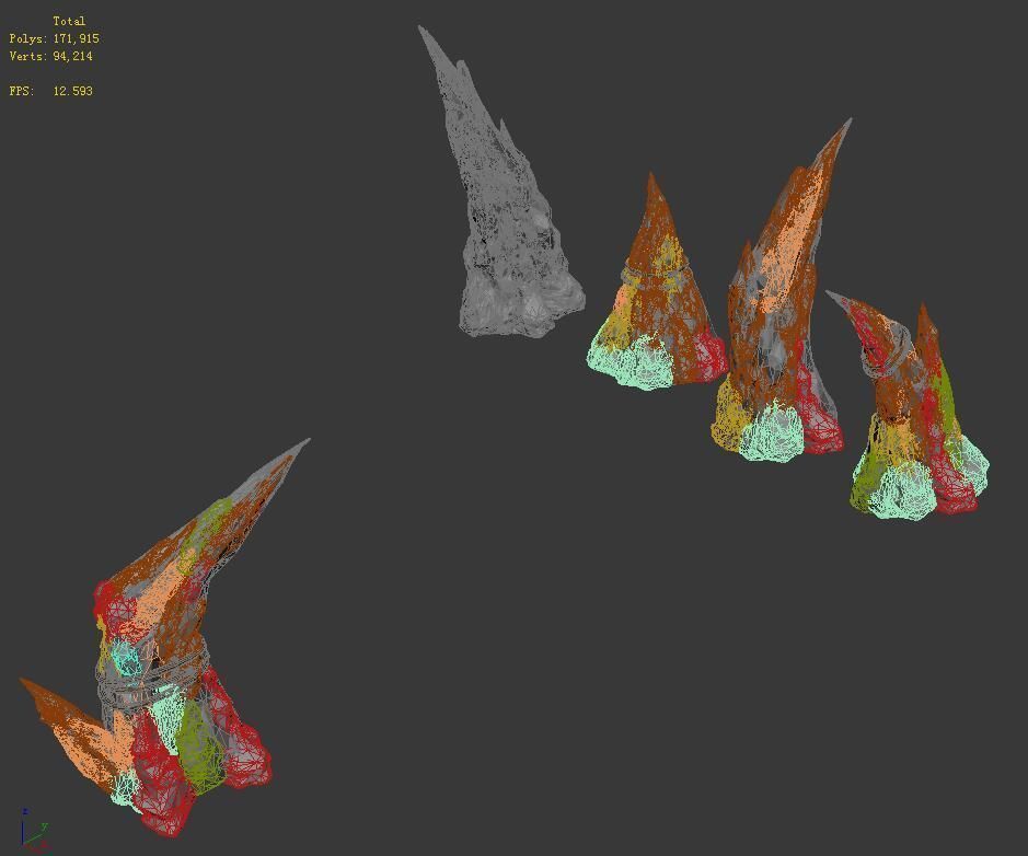 Stone pillar - stone teeth 3D model_2