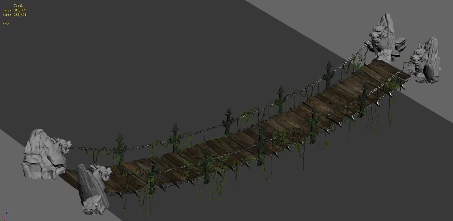 Shushan - suspension bridge 3D model_3
