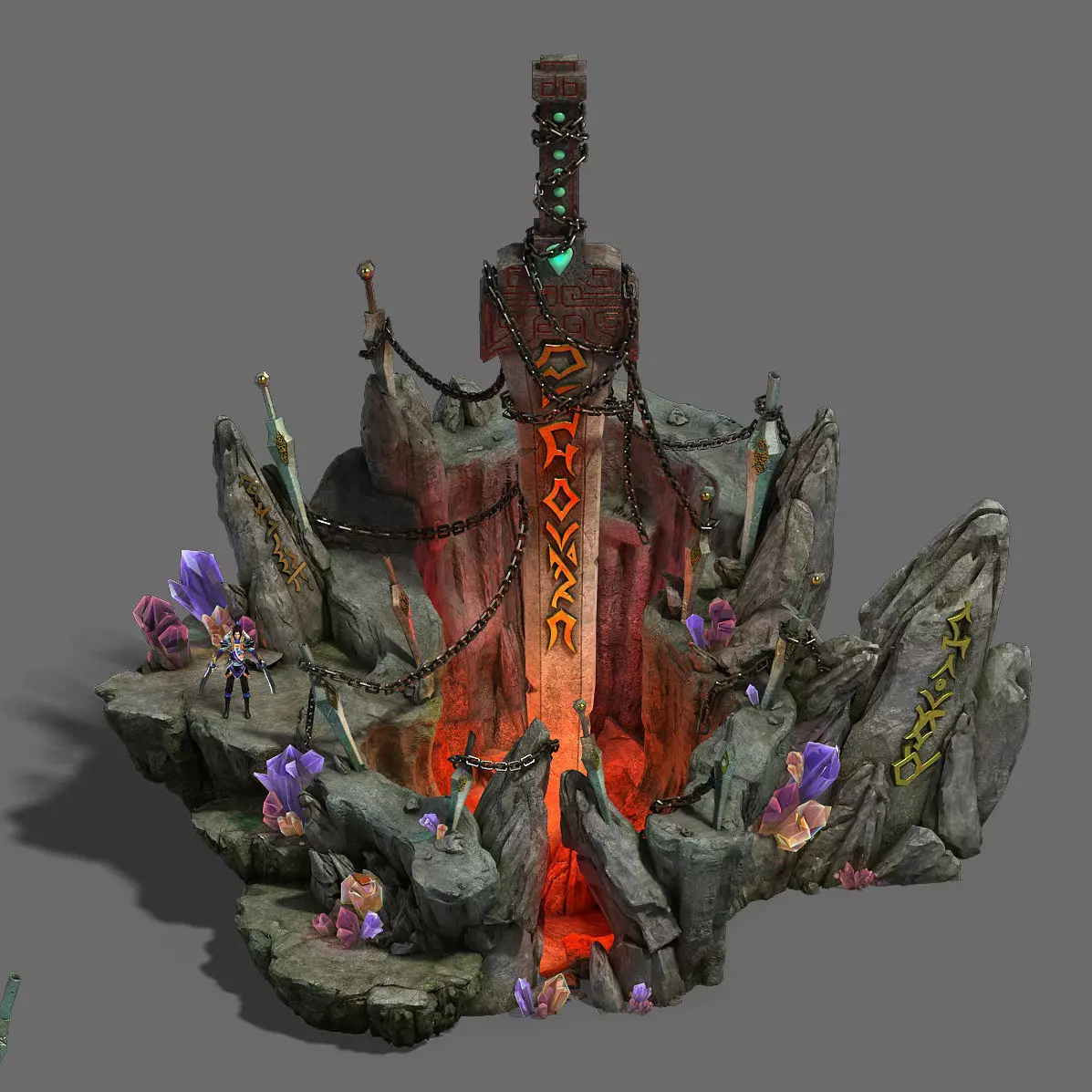 Shushan - sword pool 3D model_0