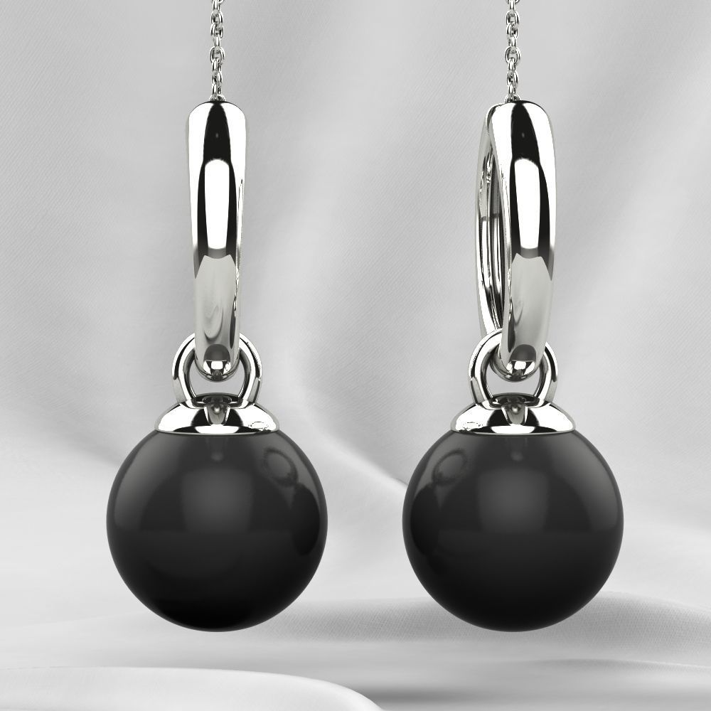 Pearls Fashion Gold Earrings 3D print model_6