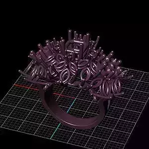 ring139 gold ring with flowers